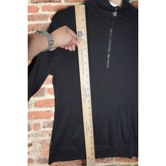 Lauren Ralph Lauren Active Ribbed Quarter-Zip Pullover - Black - Size L - Picture 15 of 16